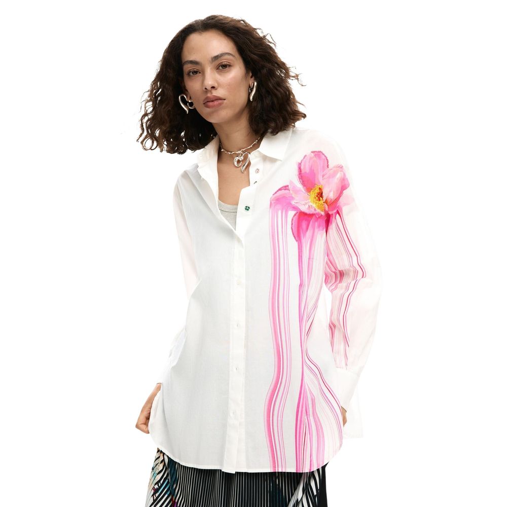 Desigual White Cotton Blouse