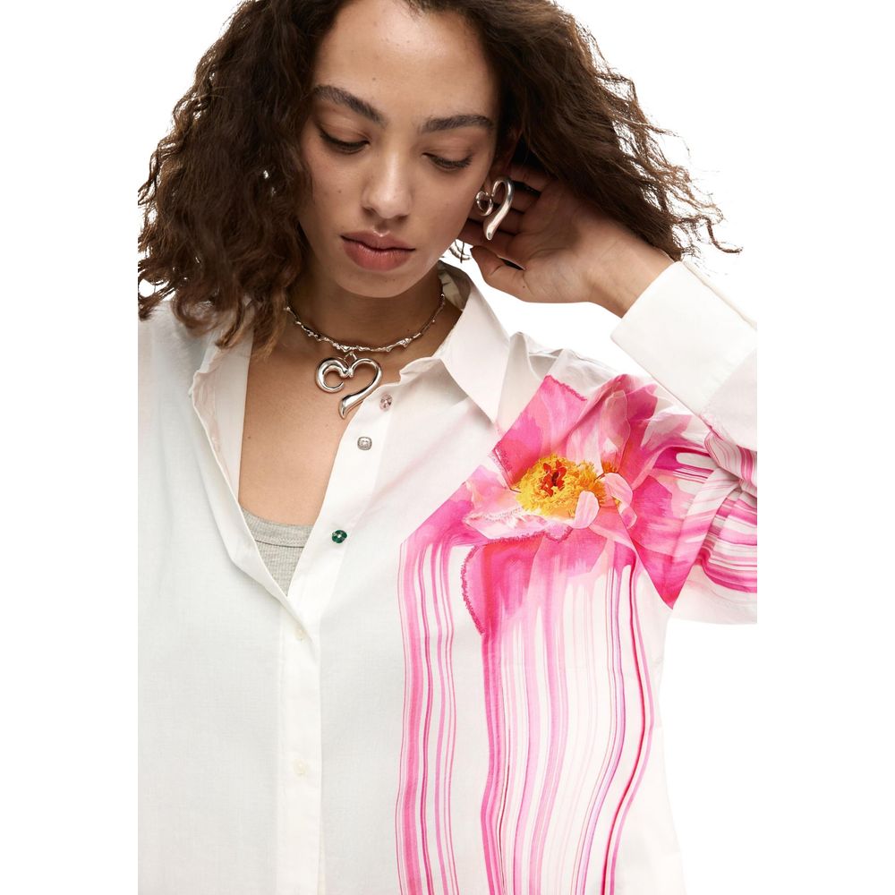 Desigual White Cotton Blouse