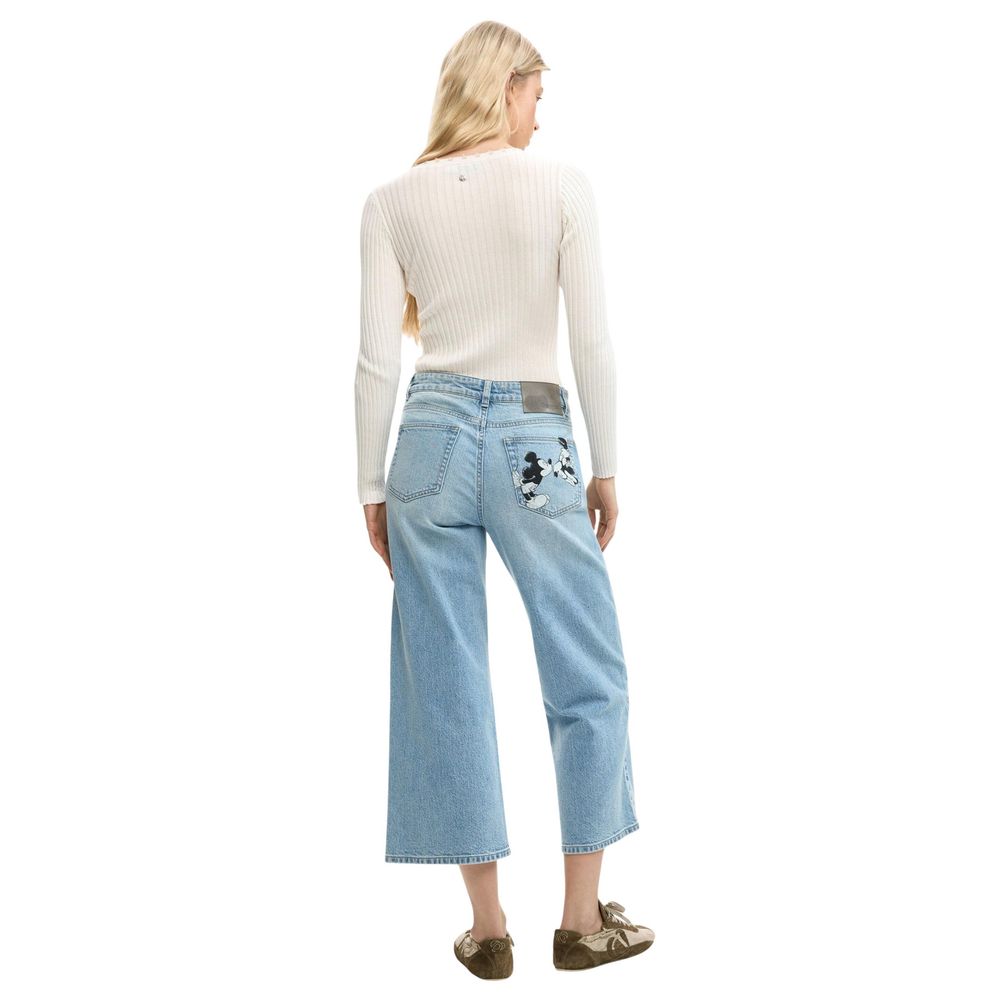 Desigual Blue Cotton Mom Jeans