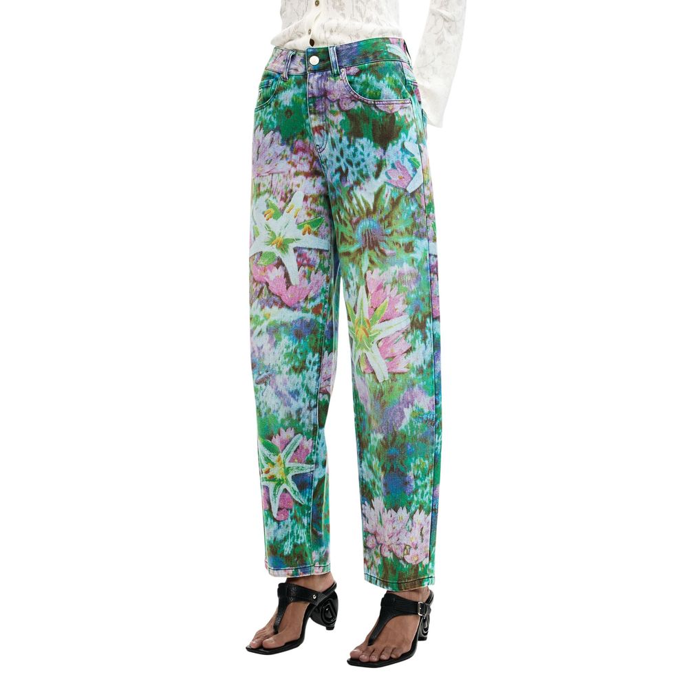 Desigual Blue Cotton Mom Jeans
