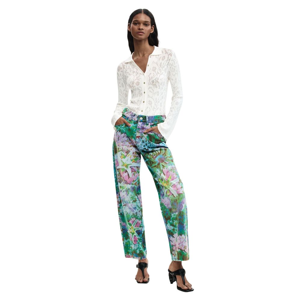 Desigual Blue Cotton Mom Jeans
