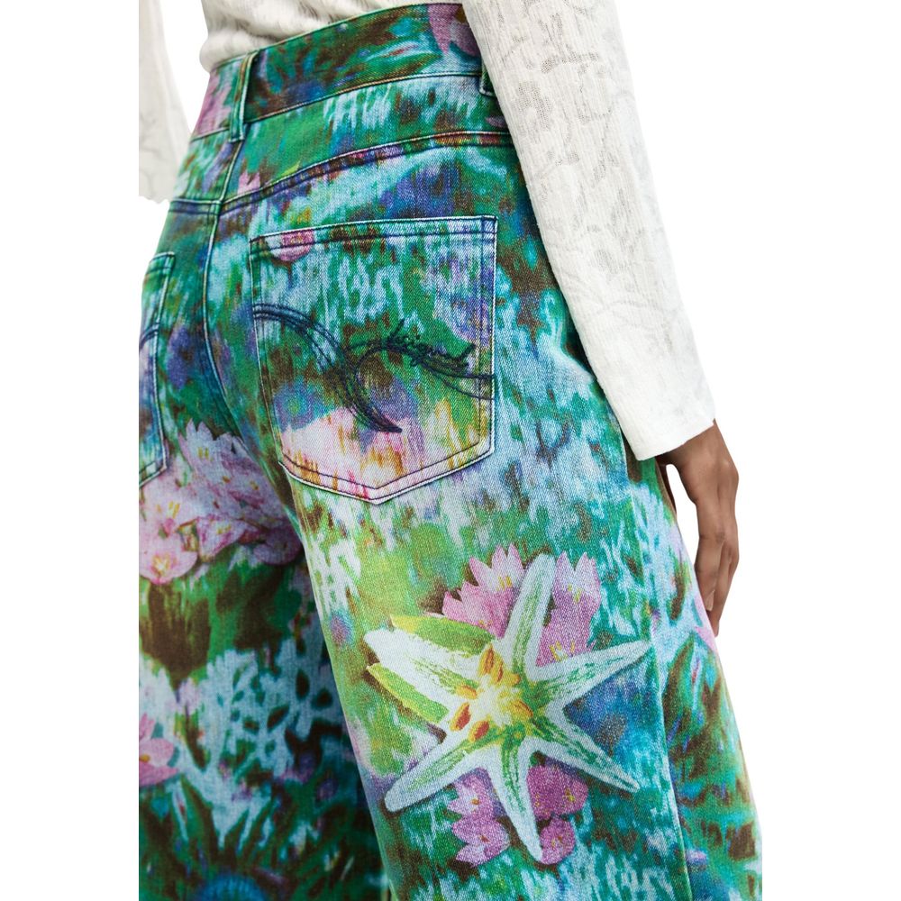 Desigual Blue Cotton Mom Jeans