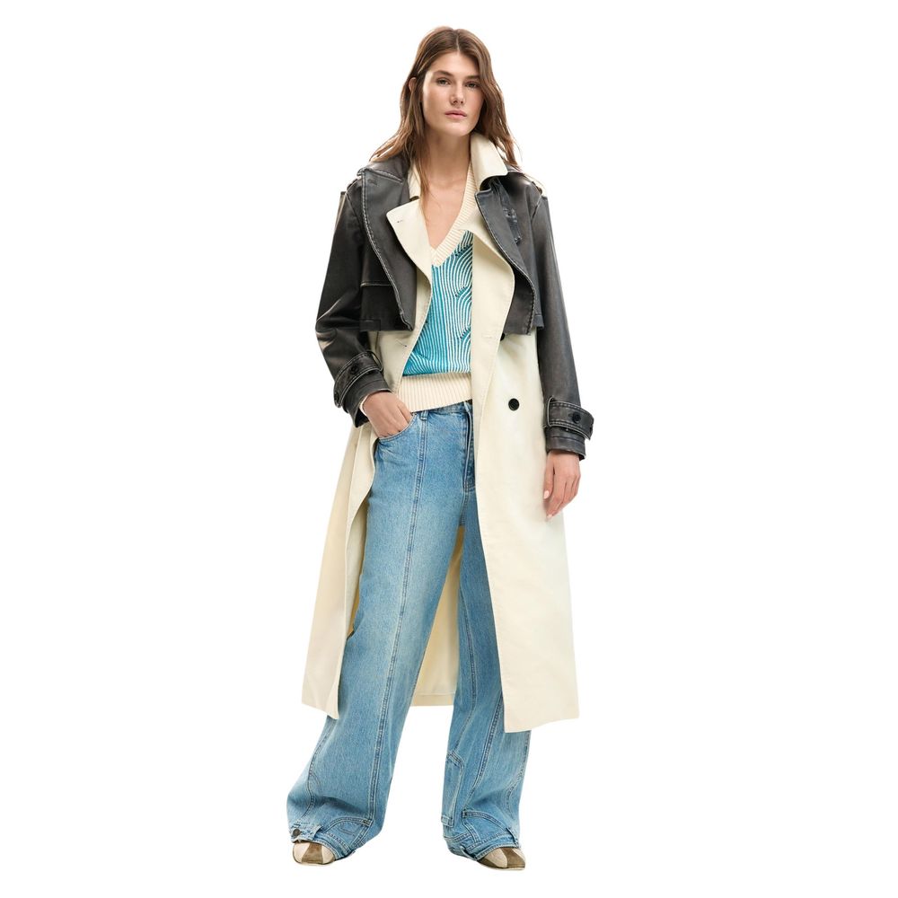 Desigual Cream Polyethylene Coat