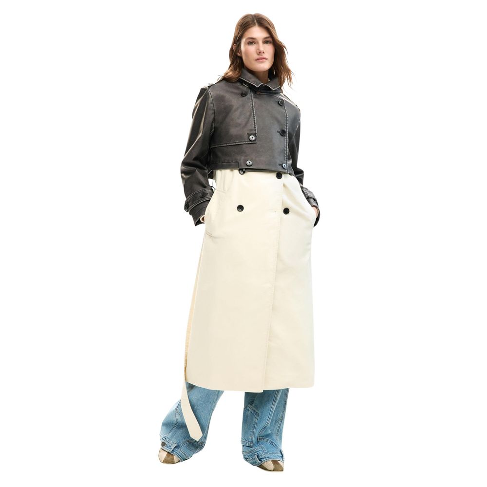 Desigual Cream Polyethylene Coat