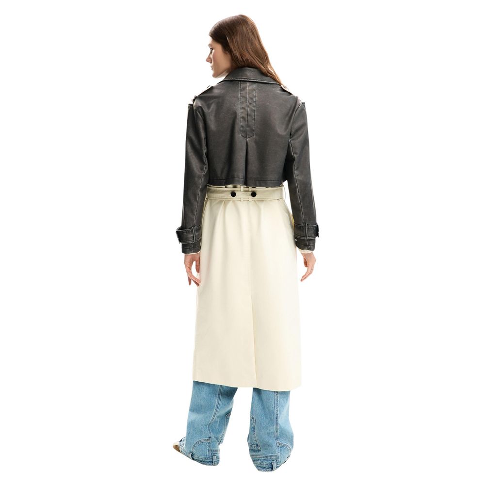 Desigual Cream Polyethylene Coat