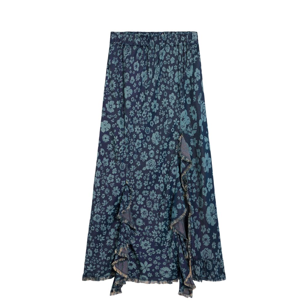 Desigual Blue Lyocell Long Skirt