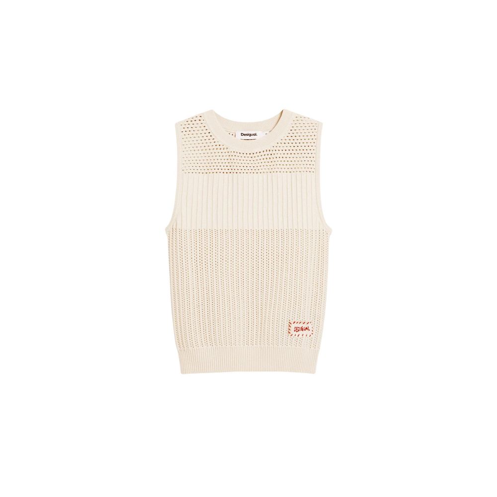 Desigual Beige Cotton Tank Tops