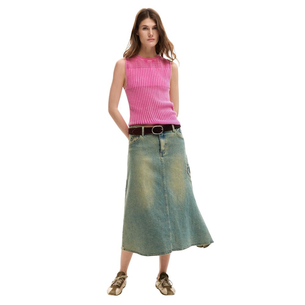 Desigual Pink Cotton Tank Tops