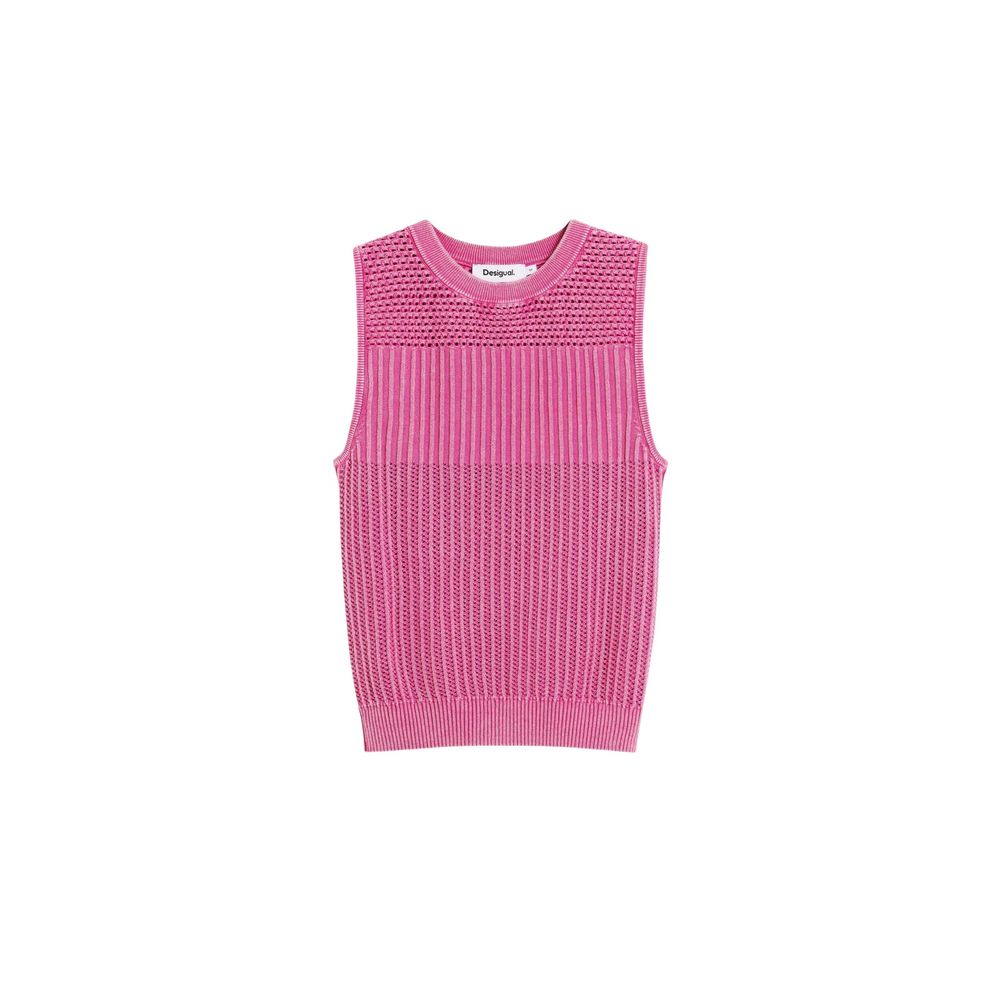 Desigual Pink Cotton Tank Tops