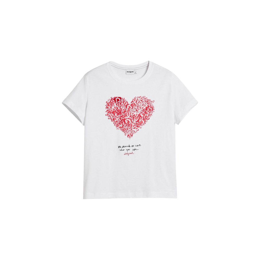 Desigual White Cotton T-Shirt