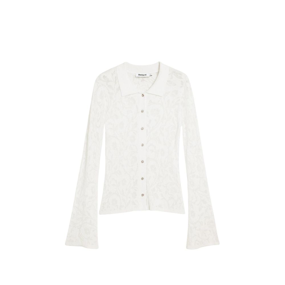 Desigual Cream Viscose Long Sleeve T-Shirt