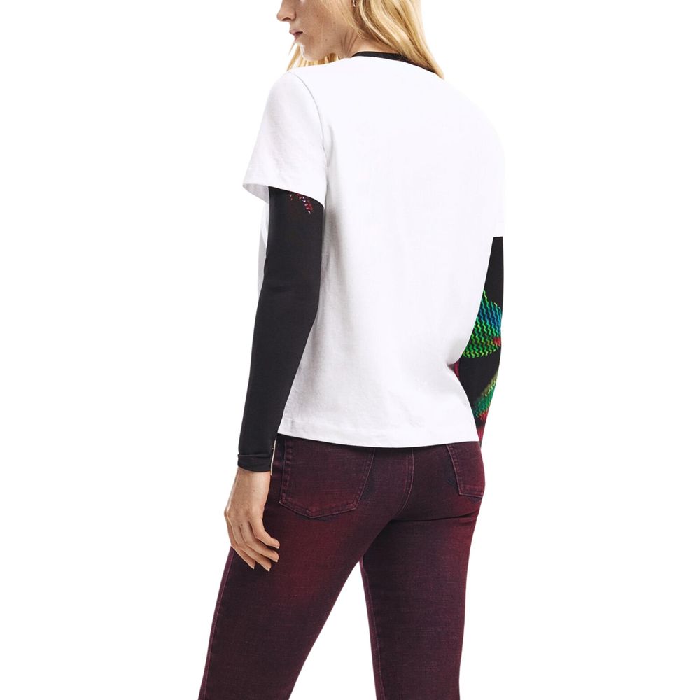 Desigual White Cotton T-Shirt