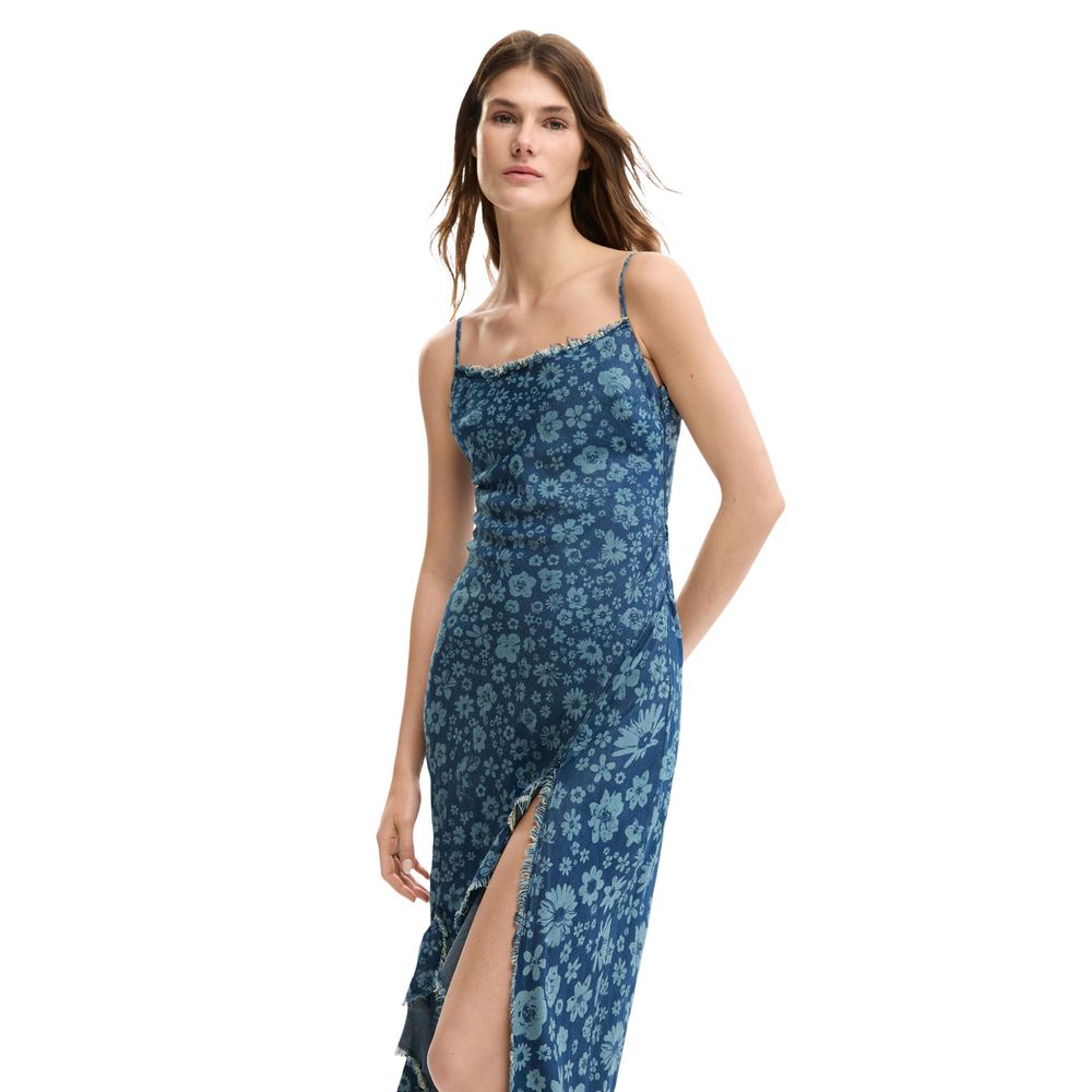 Desigual Blue Lyocell Long Dress