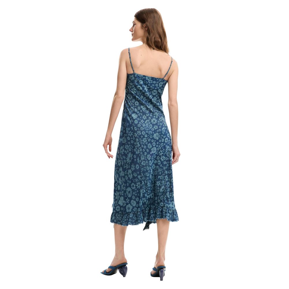 Desigual Blue Lyocell Long Dress