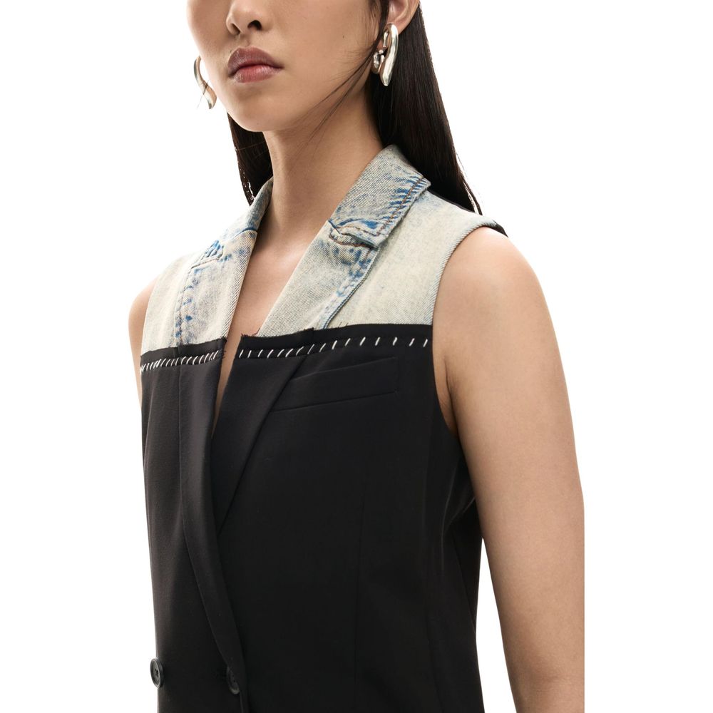 Desigual Black Polyester Midi Dress