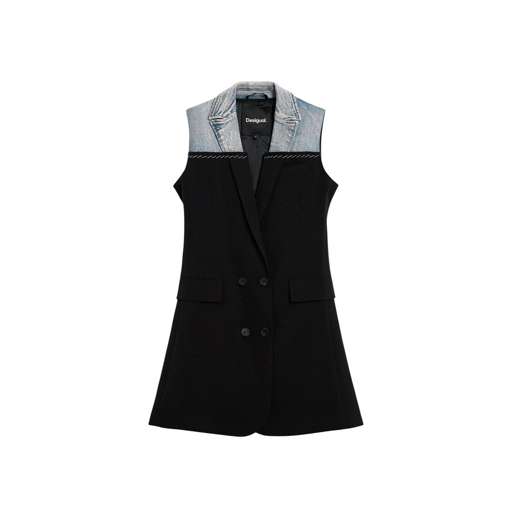 Desigual Black Polyester Midi Dress