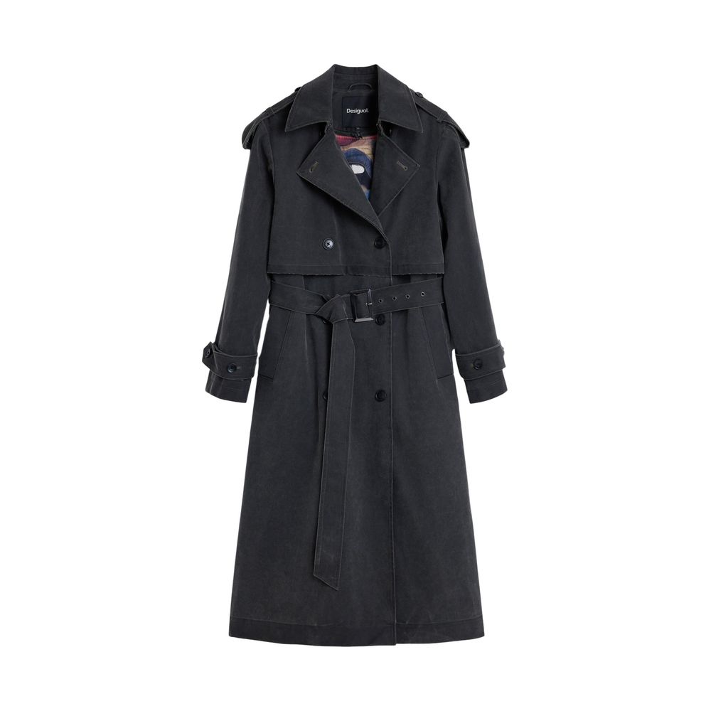 Desigual Gray Polyethylene Coat