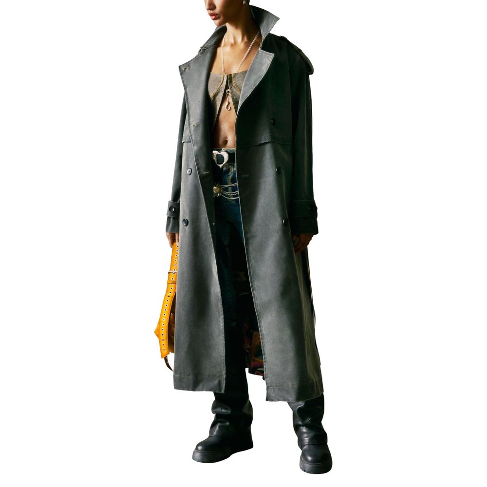 Desigual Gray Polyethylene Coat