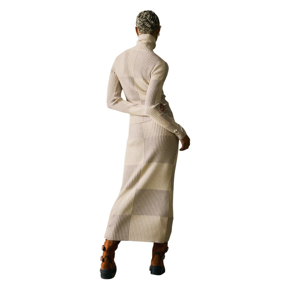 Desigual Beige Viscose Turtleneck
