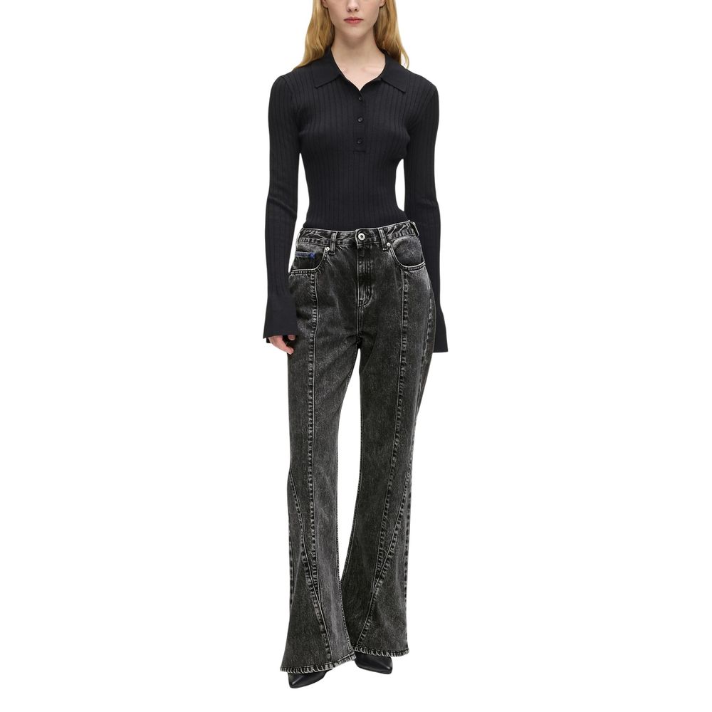 Karl Lagerfeld Black Recycled Cotton Mom Jeans