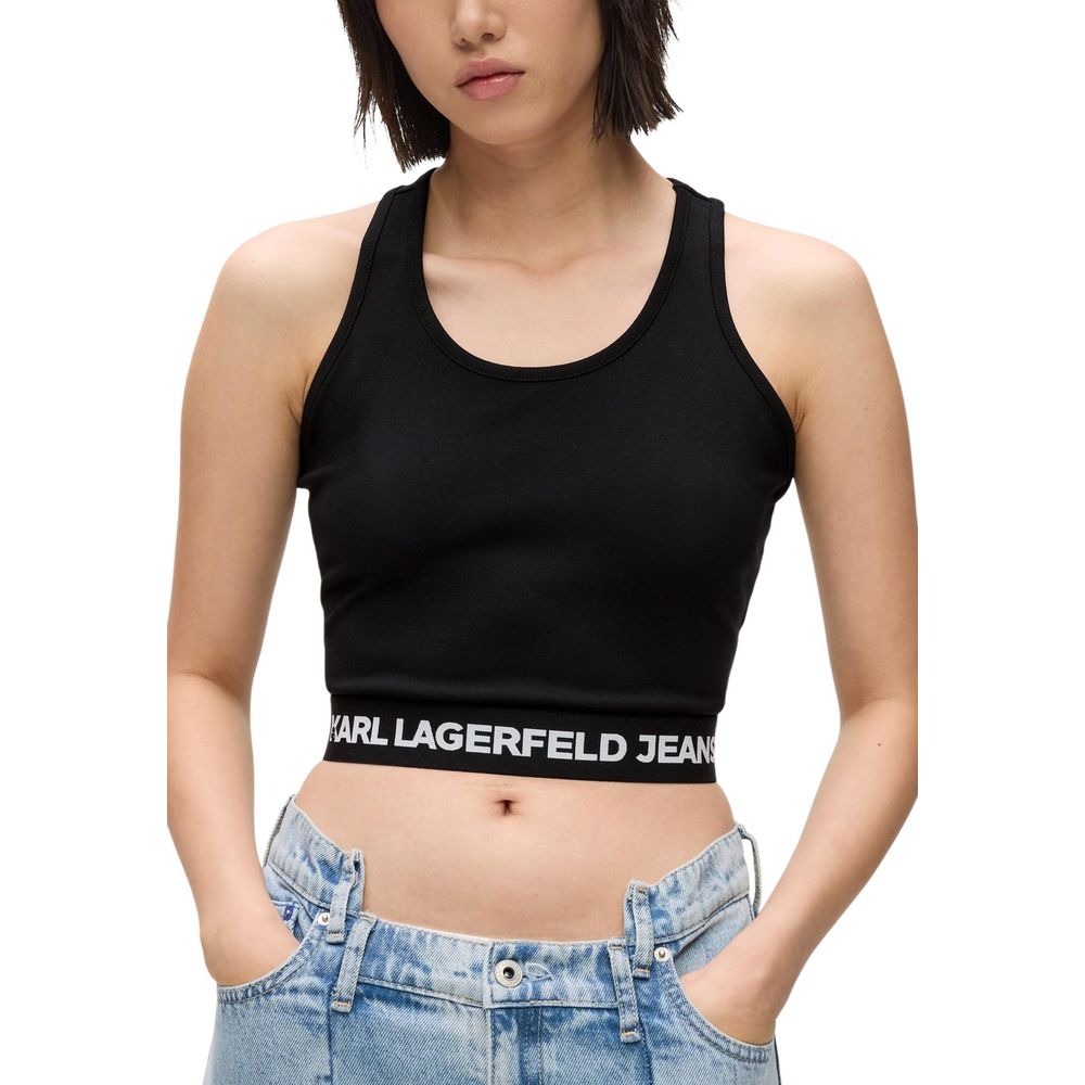 Karl Lagerfeld Black Viscose Top