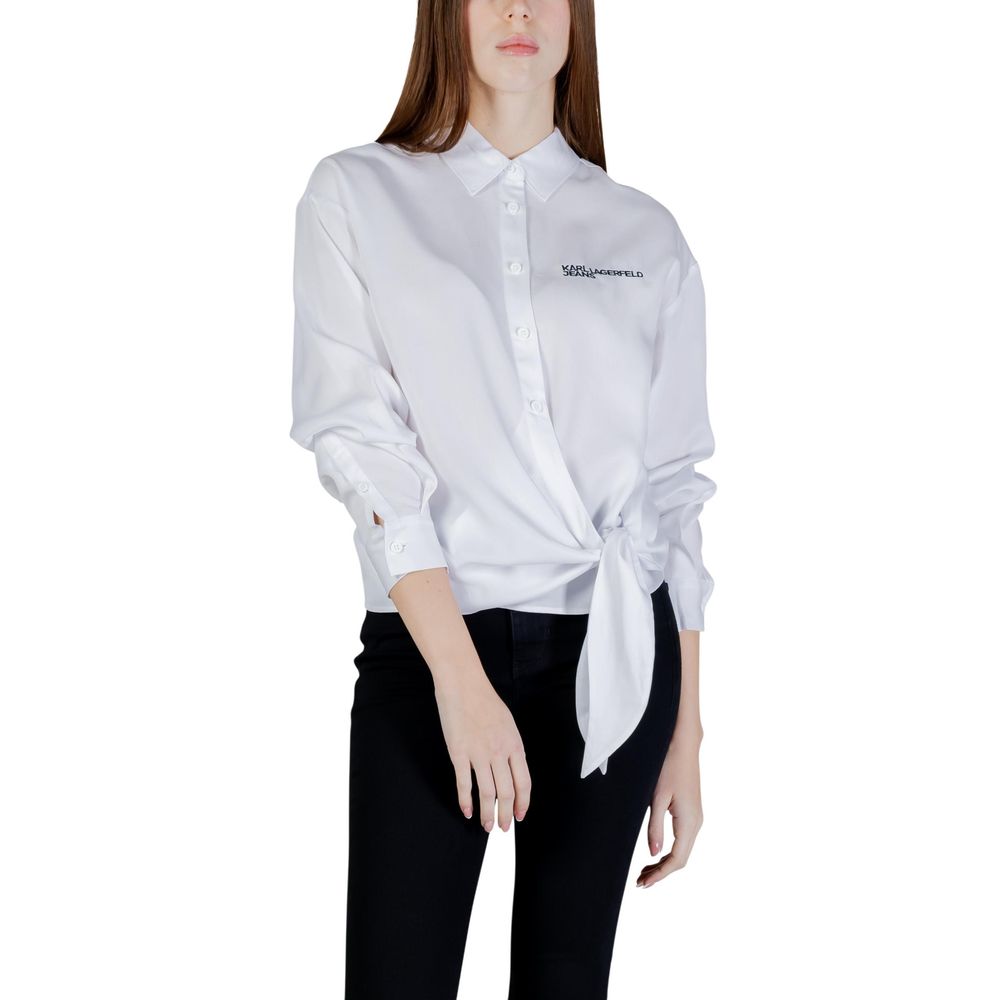 Karl Lagerfeld White Lyocell Blouse