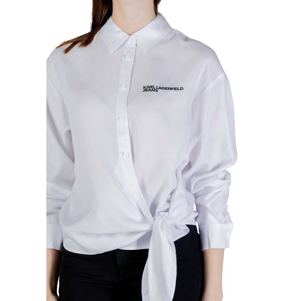 Karl Lagerfeld White Lyocell Blouse