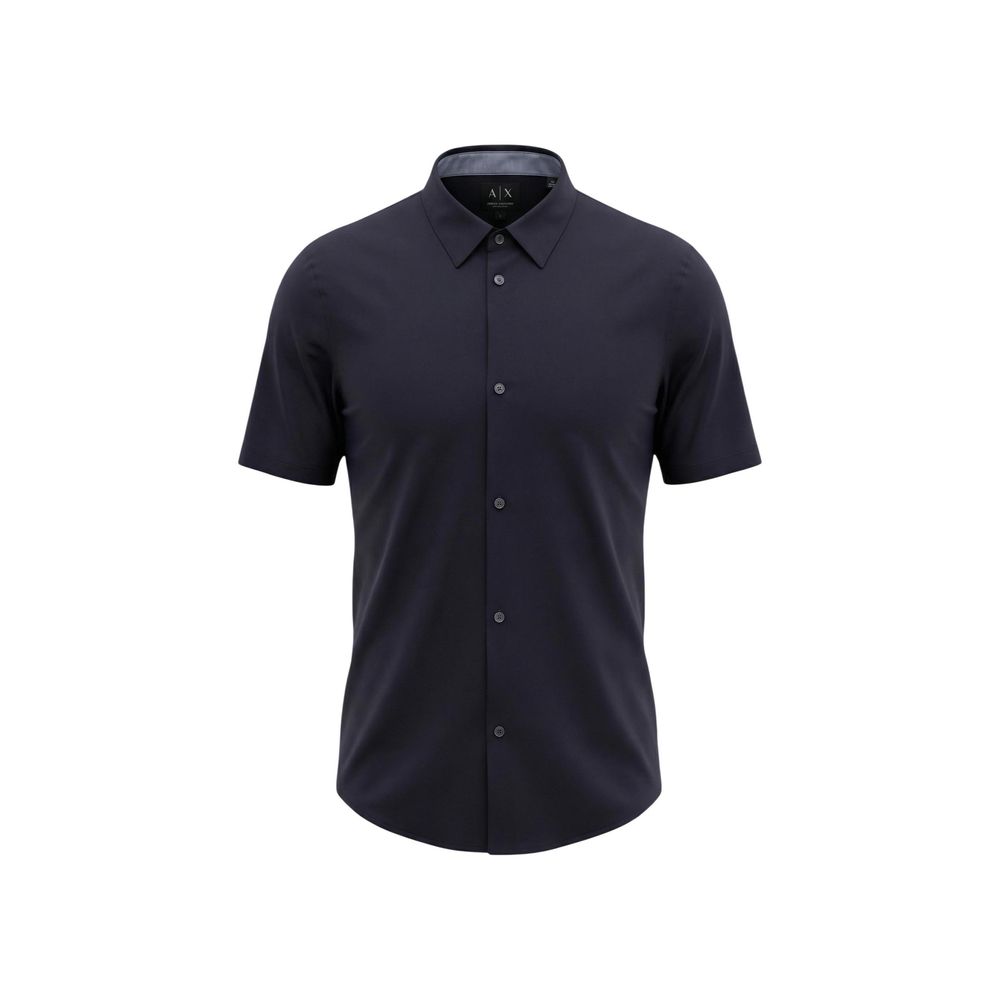Armani Exchange Blue Polyamide Shortsleeve Shirt