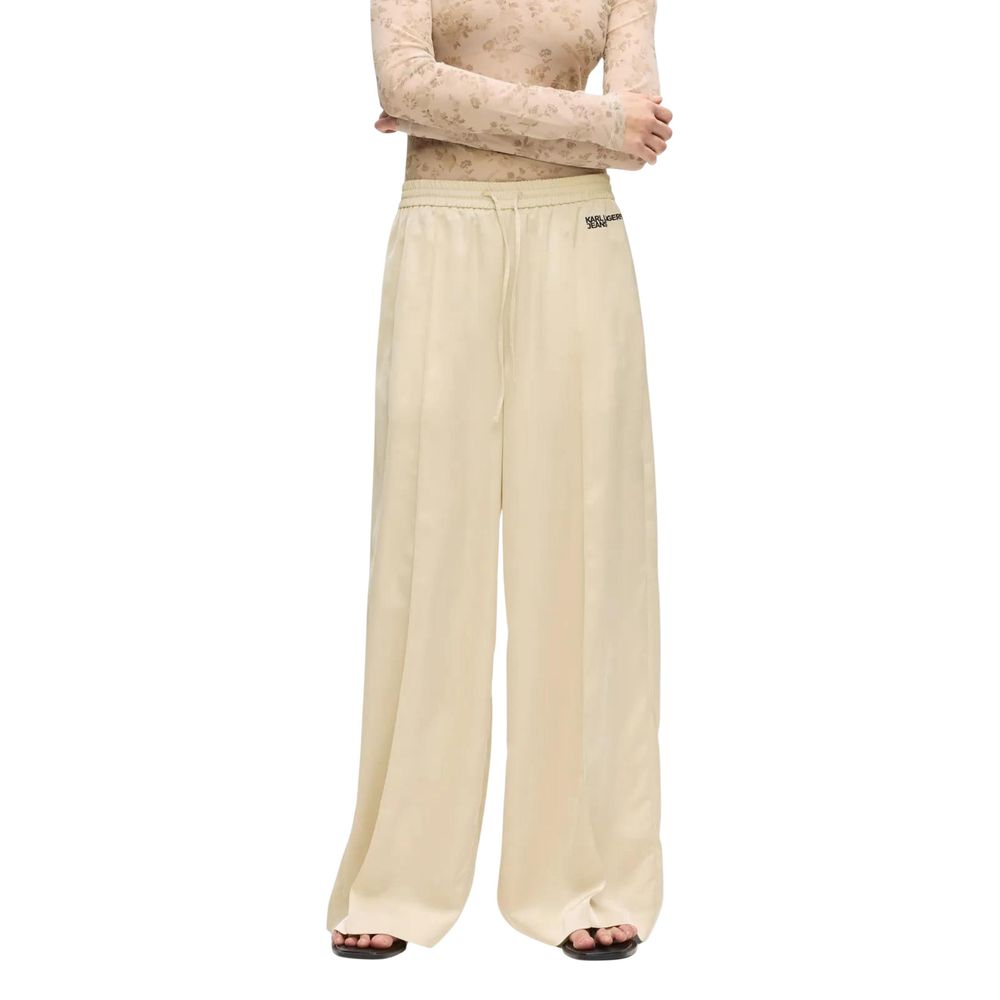 Karl Lagerfeld Beige Polyester Joggers (Workout Pants)