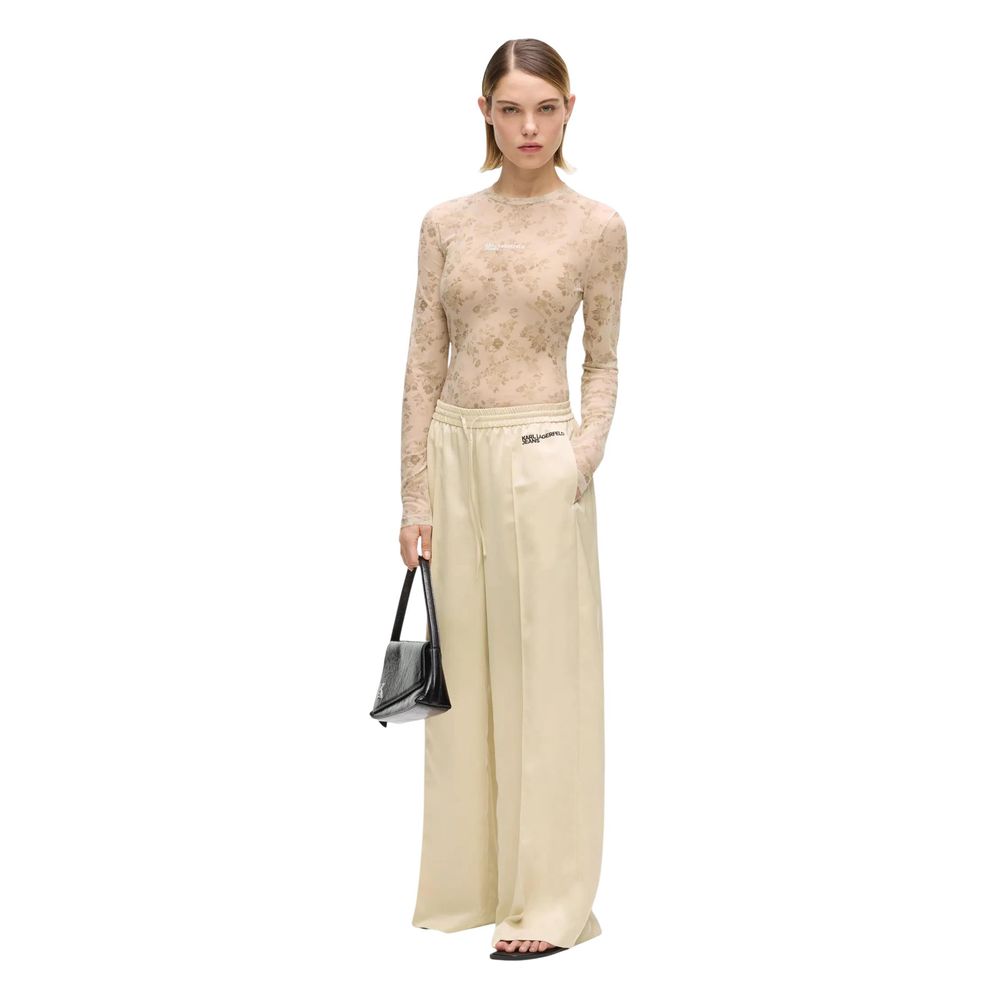 Karl Lagerfeld Beige Polyester Joggers (Workout Pants)