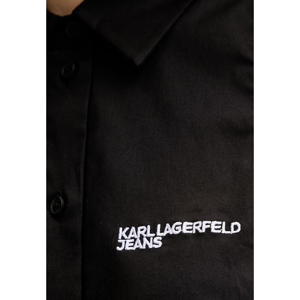 Karl Lagerfeld Black Cotton Shortsleeve Shirt
