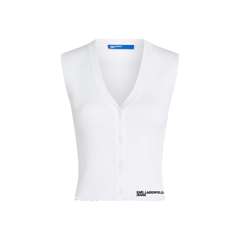 Karl Lagerfeld White Viscose Tank Tops