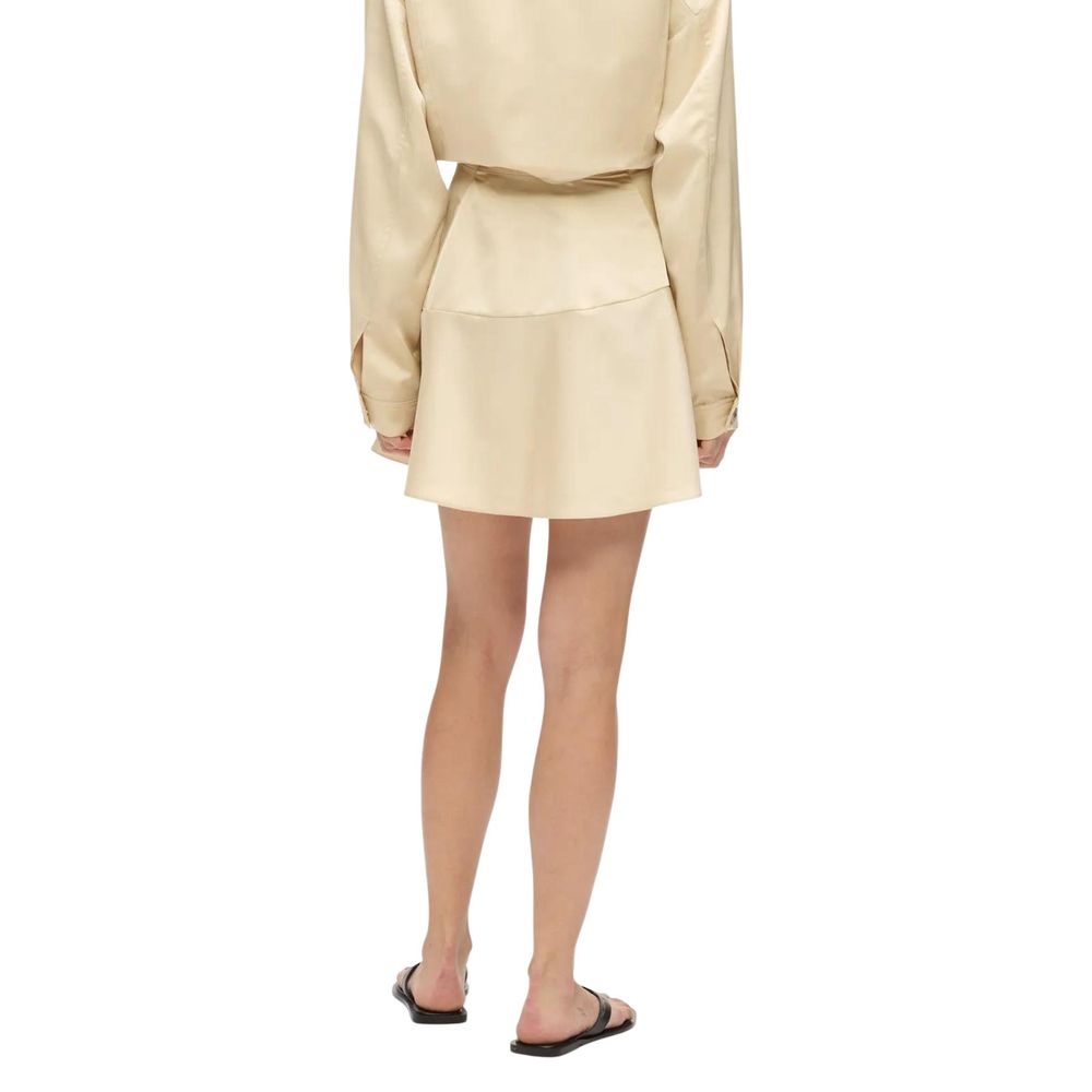 Karl Lagerfeld Beige Polyester Mini Skirt