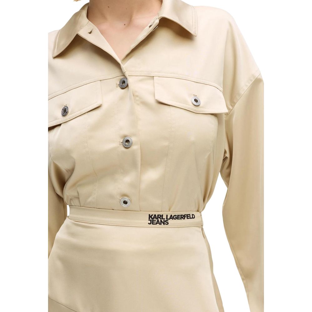 Karl Lagerfeld Beige Polyester Mini Skirt