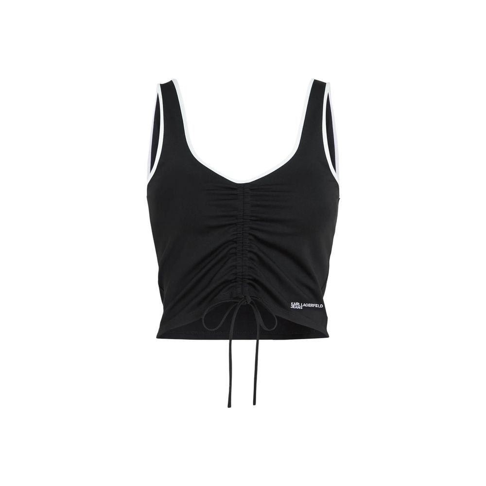 Karl Lagerfeld Black Viscose Top