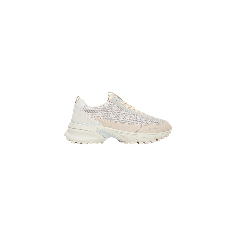Calvin Klein Jeans Beige Leather Chunky Sneakers