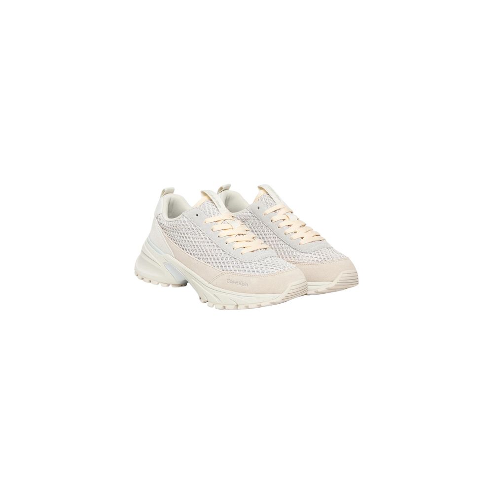 Calvin Klein Jeans Beige Leather Chunky Sneakers