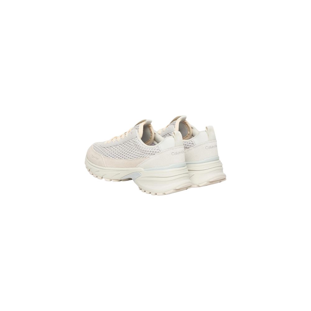 Calvin Klein Jeans Beige Leather Chunky Sneakers