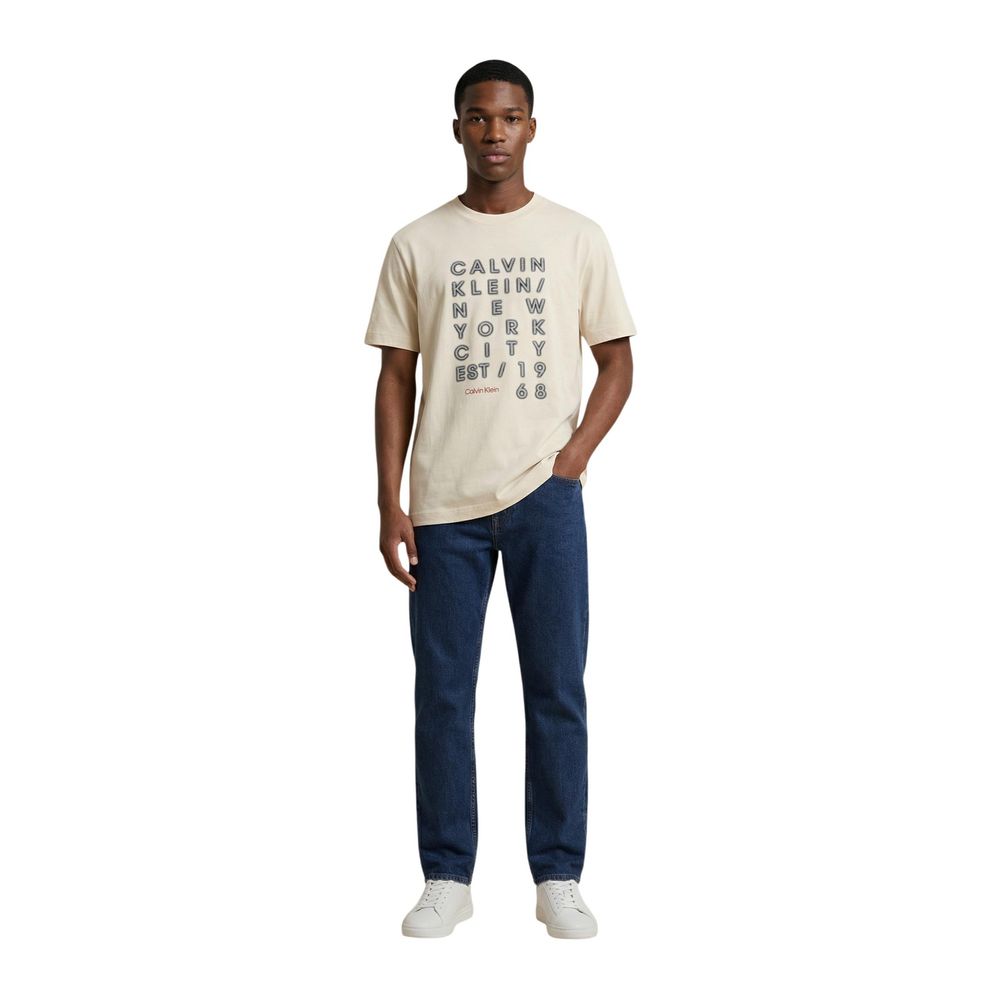 Calvin Klein Jeans Beige Cotton T-Shirt