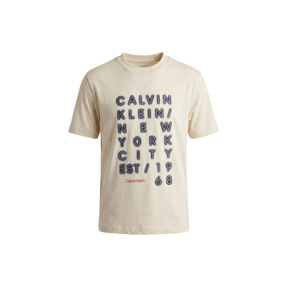 Calvin Klein Jeans Beige Cotton T-Shirt
