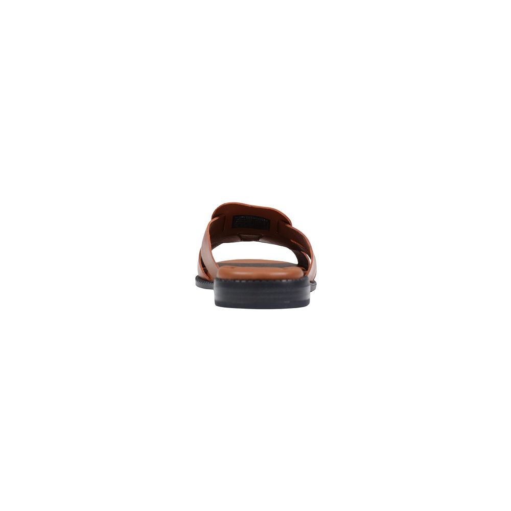 Tommy Hilfiger Brown Leather Flat Sandals