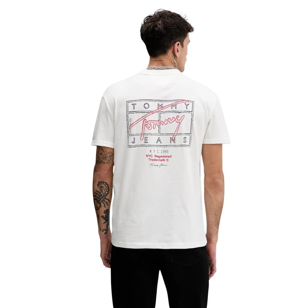 Tommy Hilfiger Jeans Cream Recycled Cotton T-Shirt