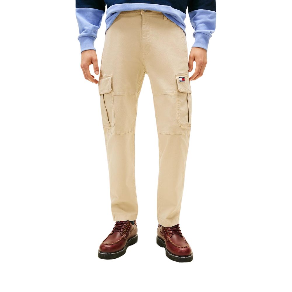 Tommy Hilfiger Jeans Beige Recycled Cotton Cargo Pants