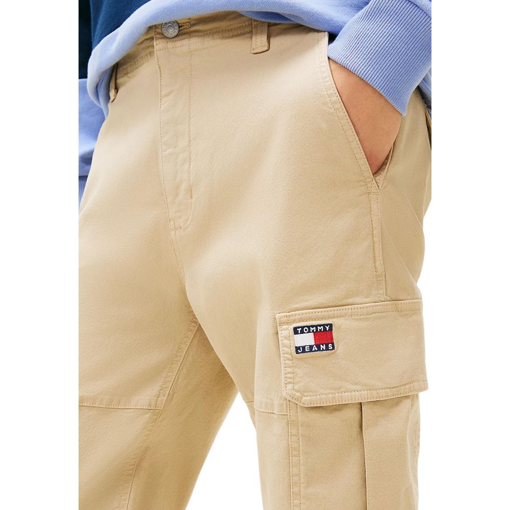 Tommy Hilfiger Jeans Beige Recycled Cotton Cargo Pants