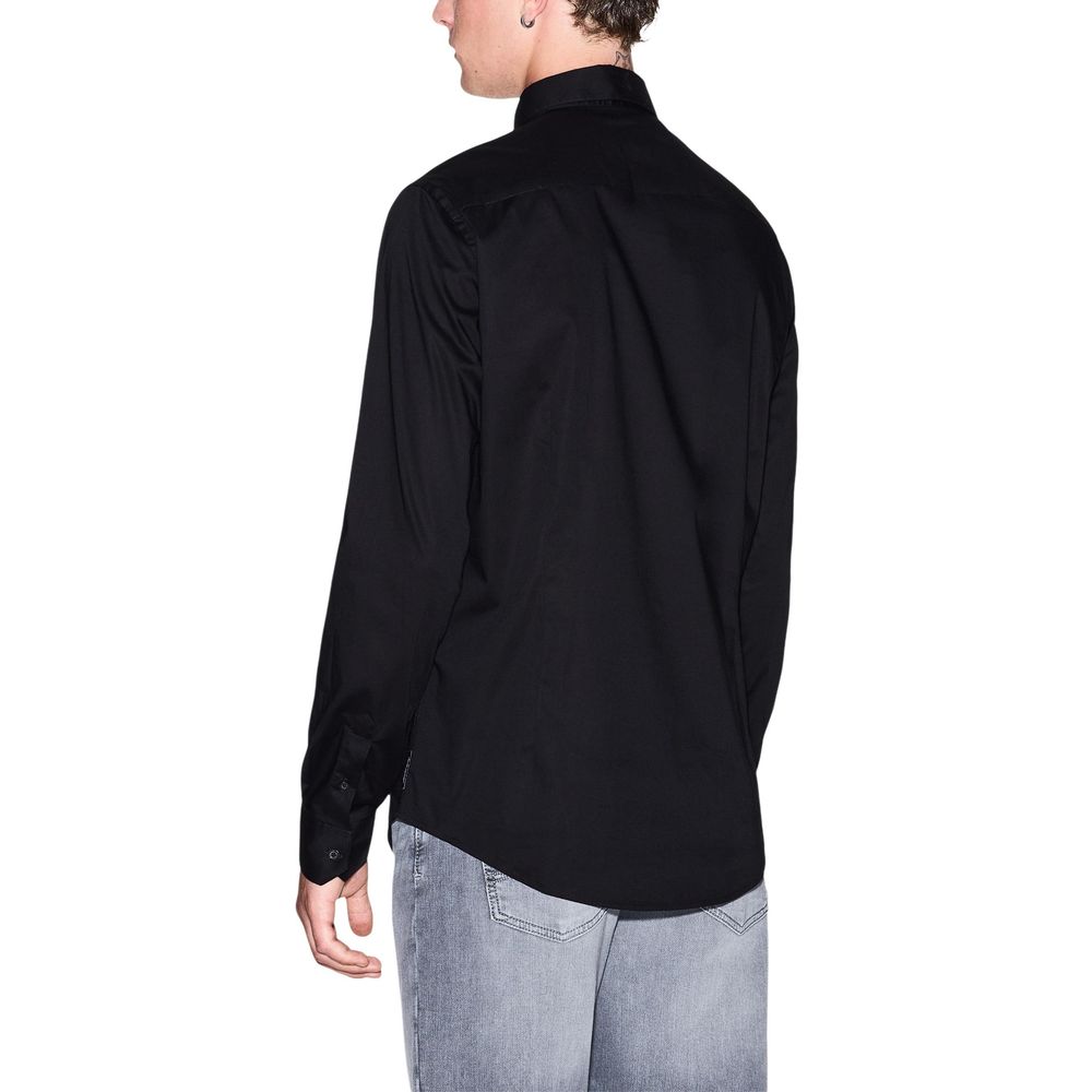 Armani Exchange Black Cotton Dress Shirt
