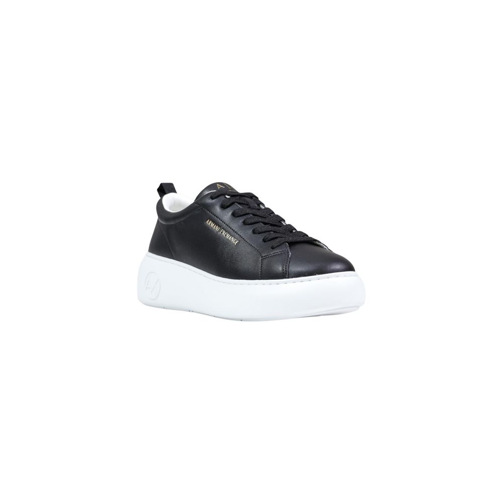 Armani Exchange Black Leather Low Top Sneakers