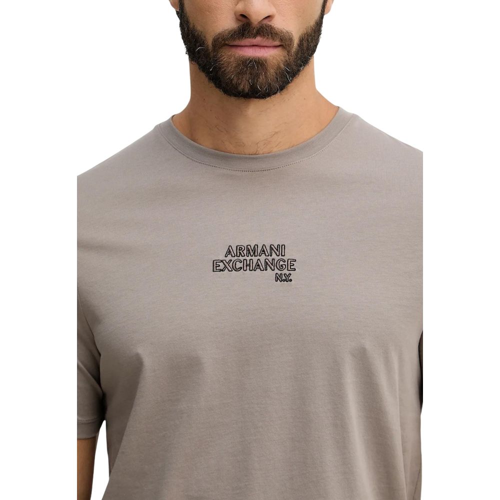 Armani Exchange Brown Cotton T-Shirt