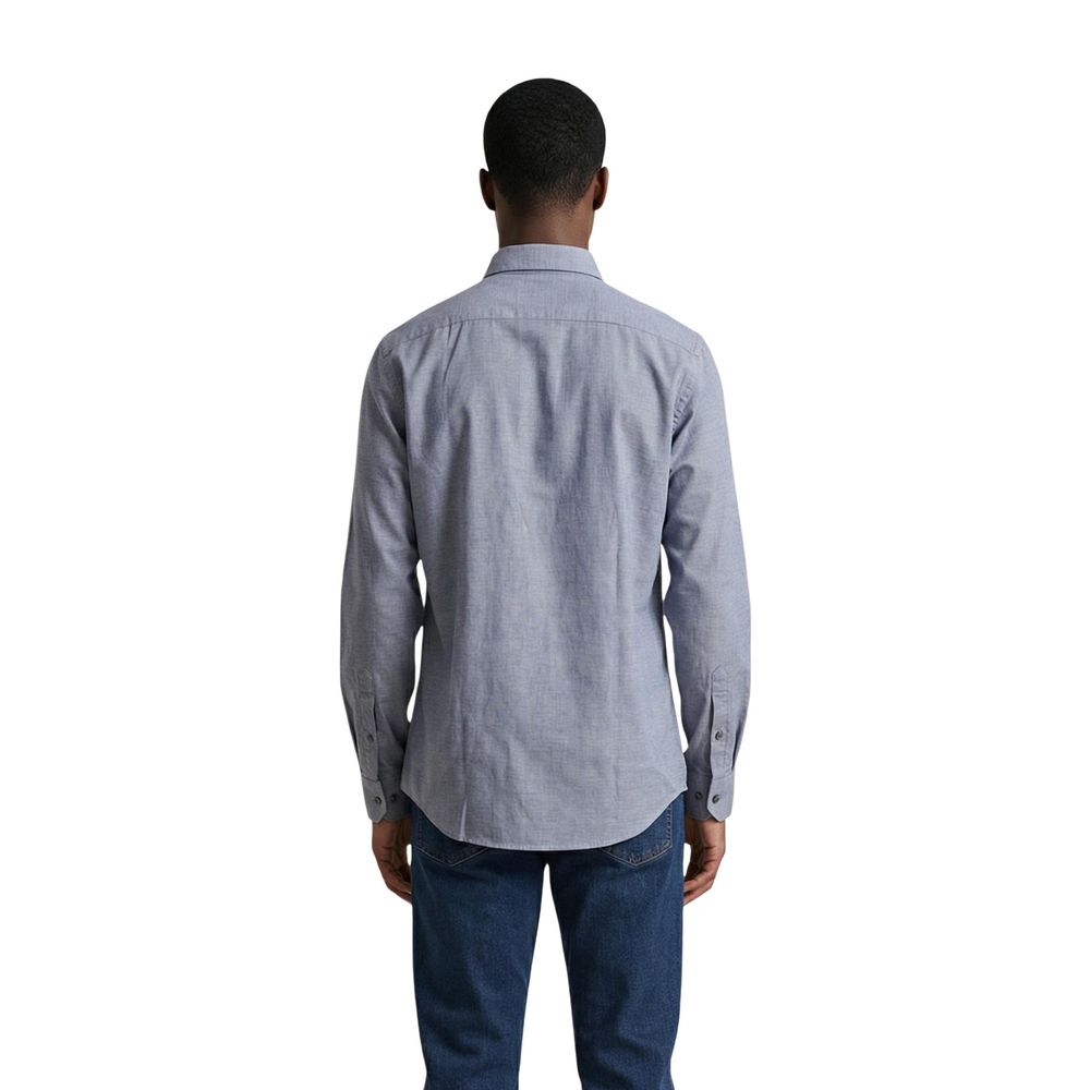 Armani Exchange Blue Polyester Dress Shirt