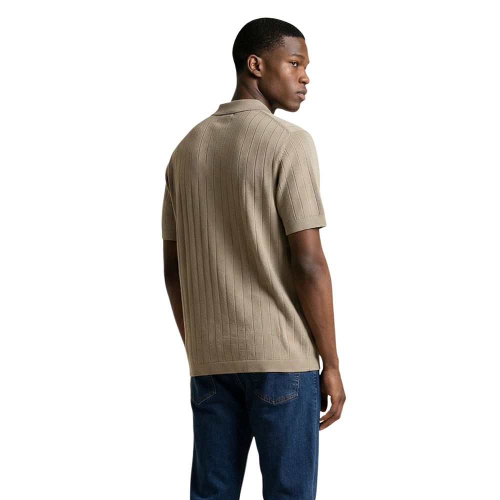 Armani Exchange Beige Cotton Polo Shirt
