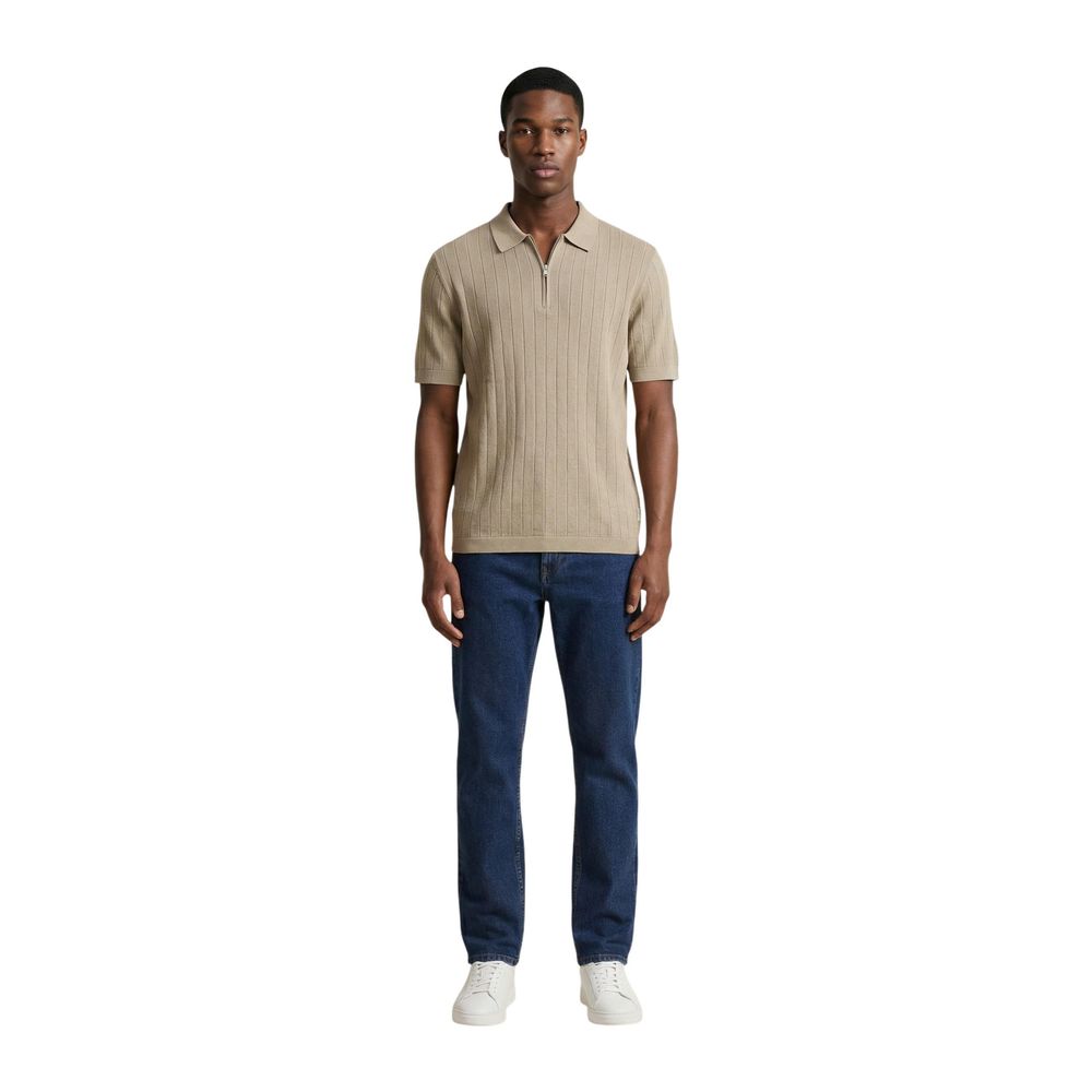 Armani Exchange Beige Cotton Polo Shirt